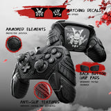 PlayVital for Nintendo Switch 2 Pro Controller Skin Cover – Samurai Armor Edition Silicone Case for Switch 2 Pro Controller with Back Button Caps & Thumb Grip & Sticker, Shockproof  - Black - JHSPTP001