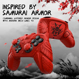 PlayVital for Nintendo Switch 2 Pro Controller Skin Cover – Samurai Armor Edition Silicone Case for Switch 2 Pro Controller with Back Button Caps & Thumb Grip & Sticker, Shockproof  - Red - JHSPTP003