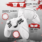 PlayVital for Nintendo Switch 2 Pro Controller Skin Cover – Samurai Armor Edition Silicone Case for Switch 2 Pro Controller with Back Button Caps & Thumb Grip & Sticker, Shockproof  - White - JHSPTP002