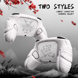 PlayVital for Nintendo Switch 2 Pro Controller Skin Cover – Samurai Armor Edition Silicone Case for Switch 2 Pro Controller with Back Button Caps & Thumb Grip & Sticker, Shockproof  - White - JHSPTP002