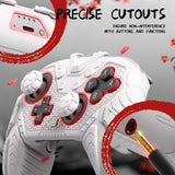 PlayVital for Nintendo Switch 2 Pro Controller Skin Cover – Samurai Armor Edition Silicone Case for Switch 2 Pro Controller with Back Button Caps & Thumb Grip & Sticker, Shockproof  - White - JHSPTP002