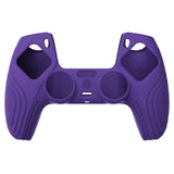 PlayVital Samurai Edition Purple Anti-slip Controller Grip Silicone Skin, Ergonomic Soft Rubber Protective Case Cover for PlayStation 5 PS5 Controller with Black Thumb Stick Caps - BWPF007