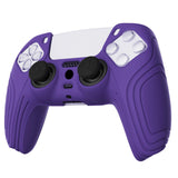 PlayVital Samurai Edition Purple Anti-slip Controller Grip Silicone Skin, Ergonomic Soft Rubber Protective Case Cover for PlayStation 5 PS5 Controller with Black Thumb Stick Caps - BWPF007