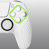 PlayVital Samurai Edition White Anti-slip Controller Grip Silicone Skin, Ergonomic Soft Rubber Protective Case Cover for PlayStation 5 PS5 Controller with White Thumb Stick Caps - BWPF002