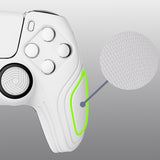 PlayVital Samurai Edition White Anti-slip Controller Grip Silicone Skin, Ergonomic Soft Rubber Protective Case Cover for PlayStation 5 PS5 Controller with White Thumb Stick Caps - BWPF002
