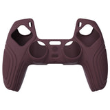 PlayVital Samurai Edition Wine Red Anti-slip Controller Grip Silicone Skin, Ergonomic Soft Rubber Protective Case Cover for PlayStation 5 PS5 Controller with Black Thumb Stick Caps - BWPF011