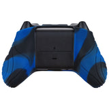 PlayVital Samurai Edition Black & Blue Anti-slip Controller Grip Silicone Skin, Ergonomic Soft Rubber Protective Case Cover for Xbox Series S/X Controller with Black Thumb Stick Caps - WAX3022