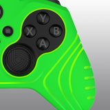 PlayVital Samurai Edition Anti Slip Silicone Case Cover for Xbox Elite Wireless Controller Series 2, Ergonomic Soft Rubber Skin Protector for Xbox Elite Series 2 with Thumb Grip Caps - Green - XBE2M011