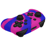 PlayVital Samurai Edition Ergonomic Silicone Skin Protective Case for Nintendo Switch Pro Controller, Soft Anti-slip Controller Grip Protector for Nintendo Switch Pro with Thumb Grip Caps - Pink & Purple & Blue - EBNPP013