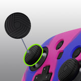 PlayVital Samurai Edition Ergonomic Silicone Skin Protective Case for Nintendo Switch Pro Controller, Soft Anti-slip Controller Grip Protector for Nintendo Switch Pro with Thumb Grip Caps - Pink & Purple & Blue - EBNPP013