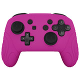 PlayVital Samurai Edition Ergonomic Silicone Skin Protective Case for Nintendo Switch Pro Controller, Soft Anti-slip Controller Grip Protector for Nintendo Switch Pro with Thumb Grip Caps - Neon Purple - EBNPP010