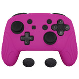 PlayVital Samurai Edition Ergonomic Silicone Skin Protective Case for Nintendo Switch Pro Controller, Soft Anti-slip Controller Grip Protector for Nintendo Switch Pro with Thumb Grip Caps - Neon Purple - EBNPP010