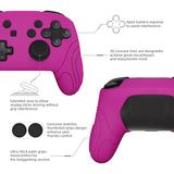 PlayVital Samurai Edition Ergonomic Silicone Skin Protective Case for Nintendo Switch Pro Controller, Soft Anti-slip Controller Grip Protector for Nintendo Switch Pro with Thumb Grip Caps - Neon Purple - EBNPP010