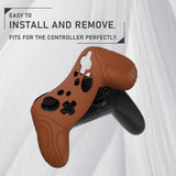 PlayVital Samurai Edition Ergonomic Silicone Skin Protective Case for Nintendo Switch Pro Controller, Soft Anti-slip Controller Grip Protector for Nintendo Switch Pro with Thumb Grip Caps - Signal Brown - EBNPP009