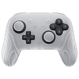 PlayVital Samurai Edition Protective Skin Case for Nintendo Switch 2 Pro Controller with Back Button Caps & Thumb Grips, Shockproof  for Switch 2 Pro Controller Silicone Cover - Clear White - BADPTP004