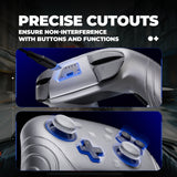 PlayVital Samurai Edition Protective Skin Case for Nintendo Switch 2 Pro Controller with Back Button Caps & Thumb Grips, Shockproof  for Switch 2 Pro Controller Silicone Cover - Clear White - BADPTP004