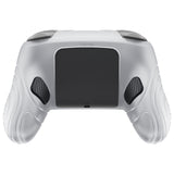 PlayVital Samurai Edition Protective Skin Case for Nintendo Switch 2 Pro Controller with Back Button Caps & Thumb Grips, Shockproof  for Switch 2 Pro Controller Silicone Cover - Clear White - BADPTP004