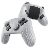 PlayVital Samurai Edition Protective Skin Case for Nintendo Switch 2 Pro Controller with Back Button Caps & Thumb Grips, Shockproof  for Switch 2 Pro Controller Silicone Cover - Clear White - BADPTP004