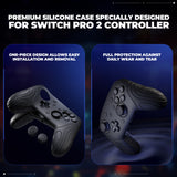 PlayVital Samurai Edition Protective Skin Case for Nintendo Switch 2 Pro Controller with Back Button Caps & Thumb Grips & Stickers, Shockproof  for Switch 2 Pro Controller Silicone Cover - Black - BADPTP001