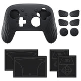 PlayVital Samurai Edition Protective Skin Case for Nintendo Switch 2 Pro Controller with Back Button Caps & Thumb Grips & Stickers, Shockproof  for Switch 2 Pro Controller Silicone Cover - Black - BADPTP001