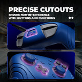 PlayVital Samurai Edition Protective Skin Case for Nintendo Switch 2 Pro Controller with Back Button Caps & Thumb Grips & Stickers, Shockproof  for Switch 2 Pro Controller Silicone Cover - Blue - BADPTP005