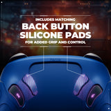 PlayVital Samurai Edition Protective Skin Case for Nintendo Switch 2 Pro Controller with Back Button Caps & Thumb Grips & Stickers, Shockproof  for Switch 2 Pro Controller Silicone Cover - Blue - BADPTP005