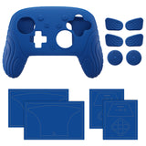 PlayVital Samurai Edition Protective Skin Case for Nintendo Switch 2 Pro Controller with Back Button Caps & Thumb Grips & Stickers, Shockproof  for Switch 2 Pro Controller Silicone Cover - Blue - BADPTP005