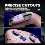 PlayVital Samurai Edition Protective Skin Case for Nintendo Switch 2 Pro Controller with Back Button Caps & Thumb Grips & Stickers, Shockproof  for Switch 2 Pro Controller Silicone Cover - Cherry Blossoms Pink - BADPTP003