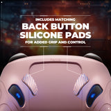 PlayVital Samurai Edition Protective Skin Case for Nintendo Switch 2 Pro Controller with Back Button Caps & Thumb Grips & Stickers, Shockproof  for Switch 2 Pro Controller Silicone Cover - Cherry Blossoms Pink - BADPTP003