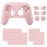 PlayVital Samurai Edition Protective Skin Case for Nintendo Switch 2 Pro Controller with Back Button Caps & Thumb Grips & Stickers, Shockproof  for Switch 2 Pro Controller Silicone Cover - Cherry Blossoms Pink - BADPTP003