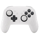 PlayVital Samurai Edition Protective Skin Case for Nintendo Switch 2 Pro Controller with Back Button Caps & Thumb Grips & Stickers, Shockproof  for Switch 2 Pro Controller Silicone Cover - White - BADPTP002