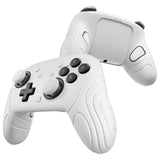 PlayVital Samurai Edition Protective Skin Case for Nintendo Switch 2 Pro Controller with Back Button Caps & Thumb Grips & Stickers, Shockproof  for Switch 2 Pro Controller Silicone Cover - White - BADPTP002