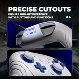 PlayVital Samurai Edition Protective Skin Case for Nintendo Switch 2 Pro Controller with Back Button Caps & Thumb Grips & Stickers, Shockproof  for Switch 2 Pro Controller Silicone Cover - White - BADPTP002