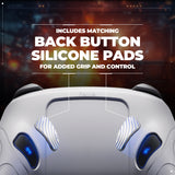 PlayVital Samurai Edition Protective Skin Case for Nintendo Switch 2 Pro Controller with Back Button Caps & Thumb Grips & Stickers, Shockproof  for Switch 2 Pro Controller Silicone Cover - White - BADPTP002