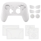 PlayVital Samurai Edition Protective Skin Case for Nintendo Switch 2 Pro Controller with Back Button Caps & Thumb Grips & Stickers, Shockproof  for Switch 2 Pro Controller Silicone Cover - White - BADPTP002