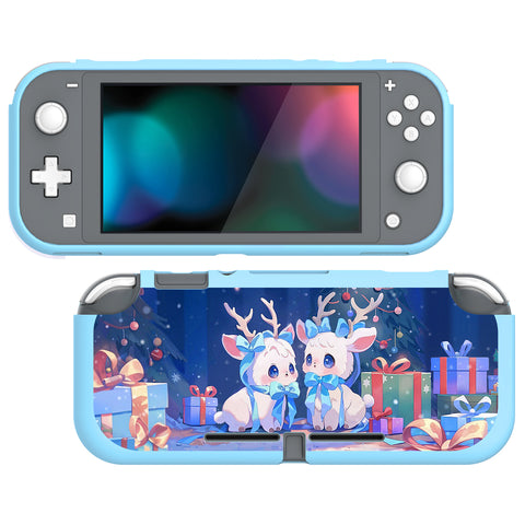 PlayVital Santa Deer Custom Protective Case for NS Switch Lite, Soft TPU Slim Case Cover for NS Switch Lite - LTU6030