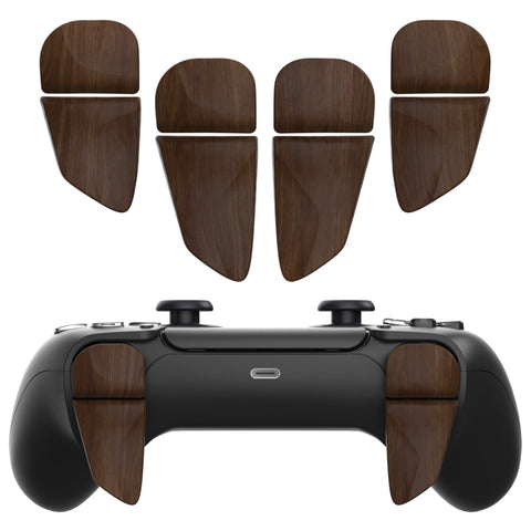 PlayVital BLADE 2 Pairs Shoulder Buttons Extension Triggers for ps5 Controller, Game Improvement Adjusters for ps5 Controller, Bumper Trigger Extenders for ps5 Controller - Wood Grain - PFPJ143