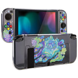 PlayVital Shark Quest Protective Case for NS, Soft TPU Slim Case Cover for NS Joycon Console with Colorful ABXY Direction Button Caps - NTU6035
