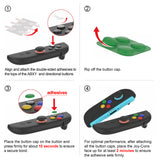 PlayVital Silicone Button Covers and Thumb Grip Set for Nintendo Switch 2, 8 Colorful ABXY Directional Button Caps & 8 Joystick Caps for Joycon 2 - Black & Gray & Blue & Orange - WWYNTM040