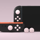 PlayVital Silicone Button Covers and Thumb Grip Set for Nintendo Switch 2, 2 ABXY Directional Button Caps & 2 Joystick Caps for Joycon 2 - Pink - WWYNTM044