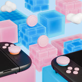 PlayVital Silicone Button Covers and Thumb Grip Set for Nintendo Switch 2, 2 ABXY Directional Button Caps & 2 Joystick Caps for Joycon 2 - Pink - WWYNTM044