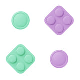 PlayVital Silicone Button Covers and Thumb Grip Set for Nintendo Switch 2, 2 ABXY Directional Button Caps & 2 Joystick Caps for Joycon 2 - Soft Violet & Mint Green - WWYNTM075