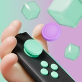 PlayVital Silicone Button Covers and Thumb Grip Set for Nintendo Switch 2, 2 ABXY Directional Button Caps & 2 Joystick Caps for Joycon 2 - Soft Violet & Mint Green - WWYNTM075