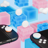PlayVital Silicone Button Covers and Thumb Grip Set for Nintendo Switch 2, 2 ABXY Directional Button Caps & 2 Joystick Caps for Joycon 2 - White - WWYNTM043
