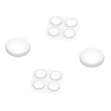 PlayVital Silicone Button Covers and Thumb Grip Set for Nintendo Switch 2, 2 ABXY Directional Button Caps & 2 Joystick Caps for Joycon 2 - White - WWYNTM043