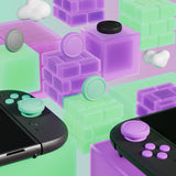 PlayVital Silicone Button Covers and Thumb Grip Set for Nintendo Switch 2, 8 Colorful ABXY Directional Button Caps & 8 Joystick Caps for Joycon 2 - Soft Violet & Mint Green & Black & Gray - WWYNTM076