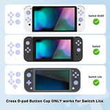 PlayVital Silicone Button Covers and Thumb Grip Set for Nintendo Switch/OLED Joycon/Switch Lite, ABXY Directional Key Button Caps for Nintendo Switch/OLED/Lite with Switch Lite D-Pad Button Cap - Light Violet - NJM3008