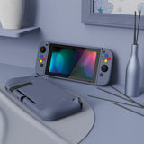 PlayVital Slate Gray Protective Case for NS Switch, Soft TPU Slim Case Cover for NS Switch Joy-Con Console with Colorful ABXY Direction Button Caps - NTU6039G2