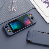 PlayVital Slate Gray Protective Case for NS Switch, Soft TPU Slim Case Cover for NS Switch Joy-Con Console with Colorful ABXY Direction Button Caps - NTU6039G2