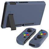 PlayVital Slate Gray Protective Case for NS Switch, Soft TPU Slim Case Cover for NS Switch Joy-Con Console with Colorful ABXY Direction Button Caps - NTU6039G2